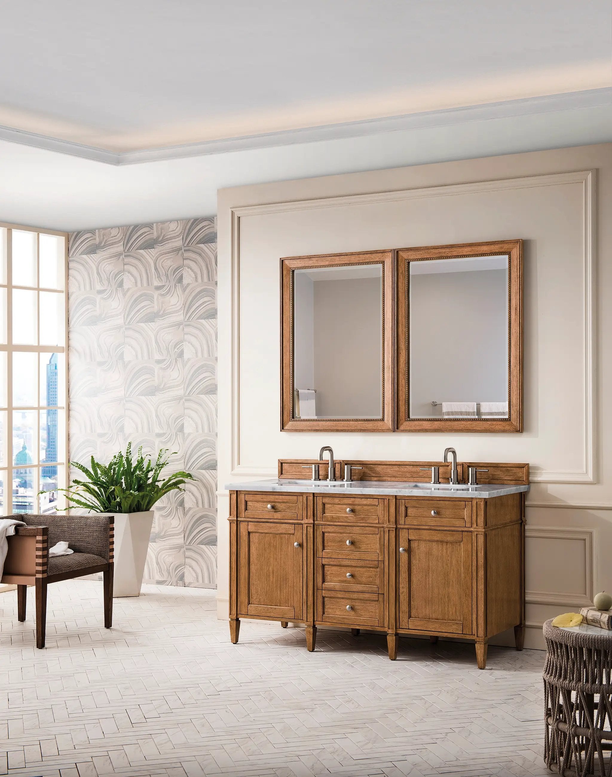 saddle brown vanity