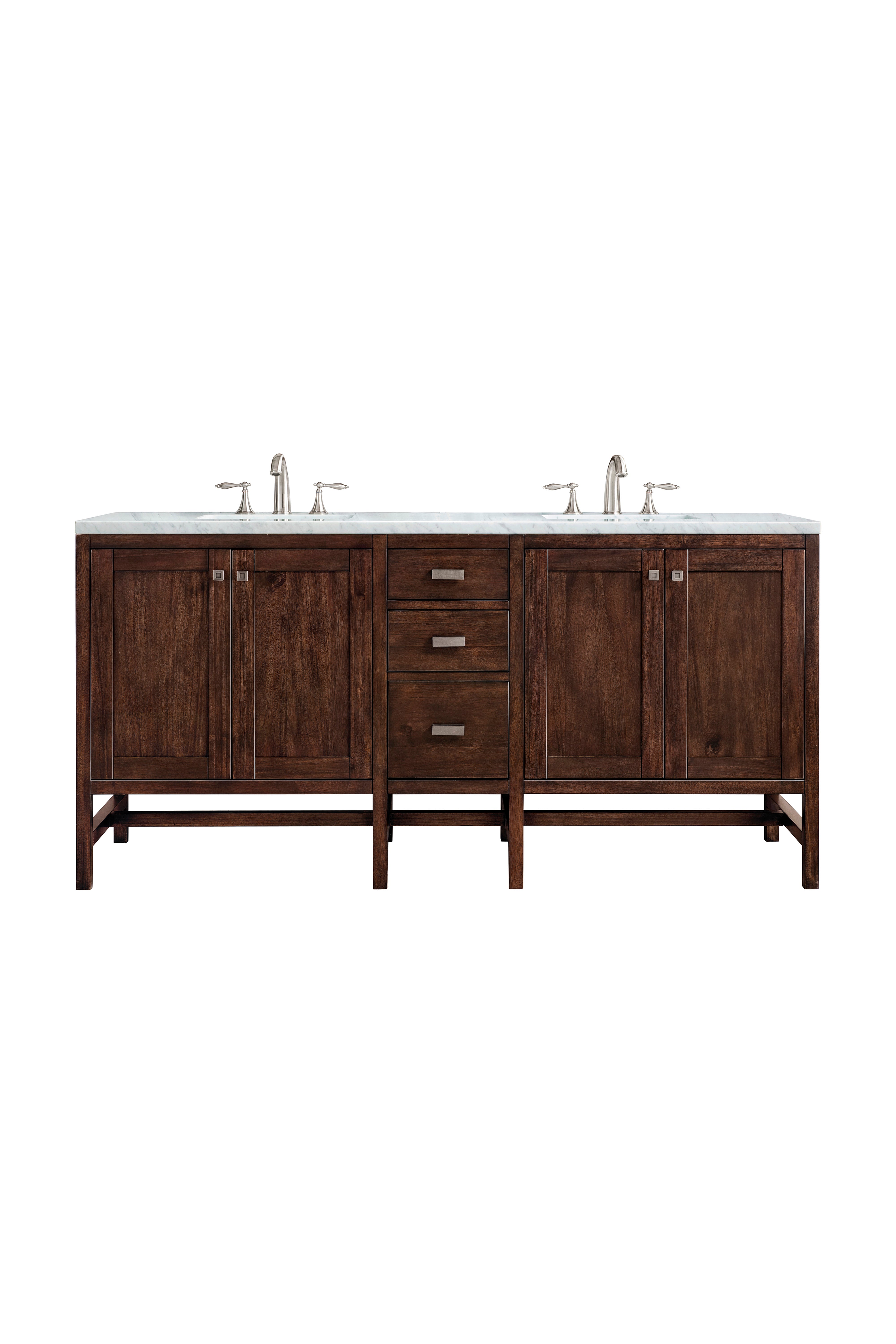 James Martin Addison 72" Double Vanity Set - Mid-Century Acacia