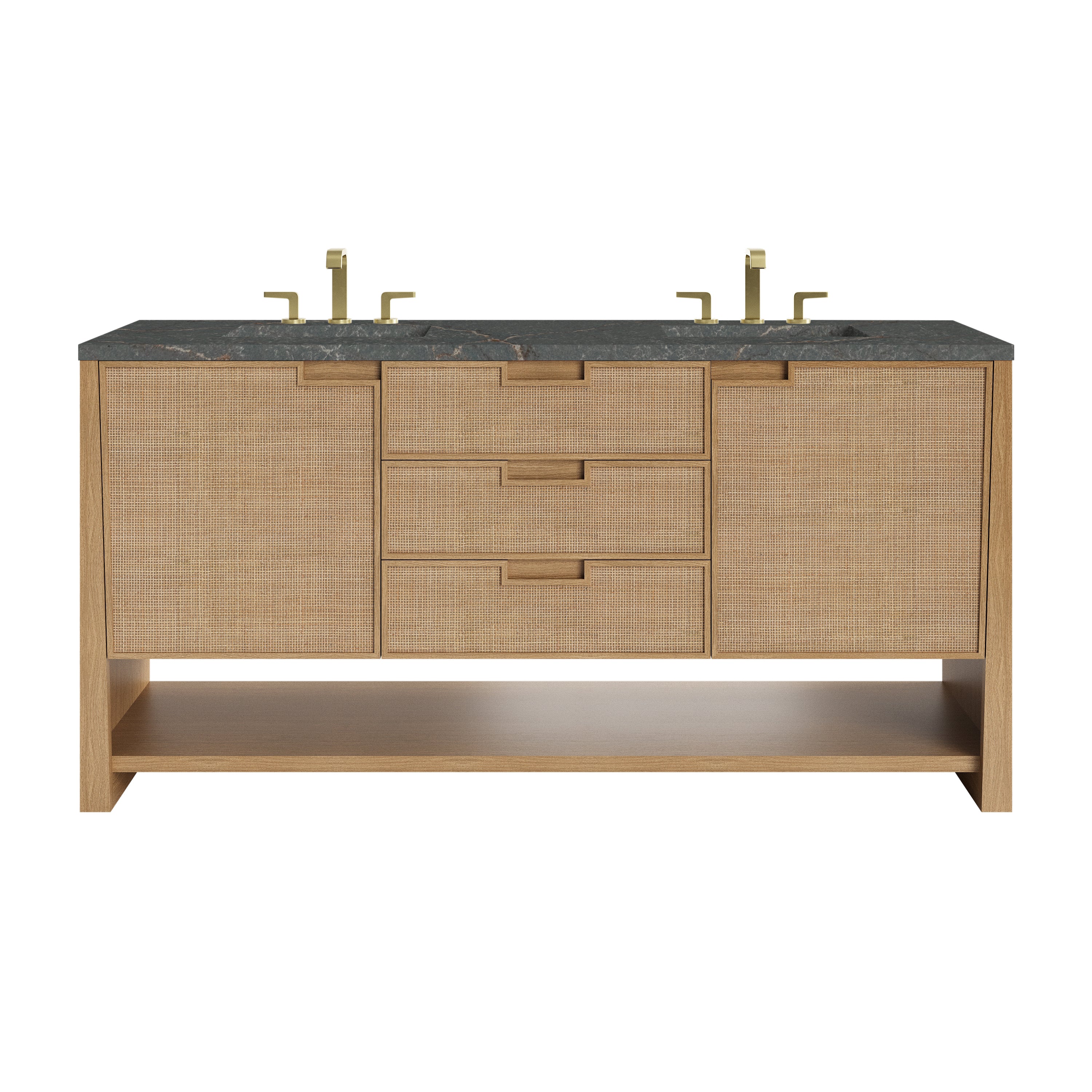 James Martin Vanities Solene 72" Double Vanity - Seaside Oak
