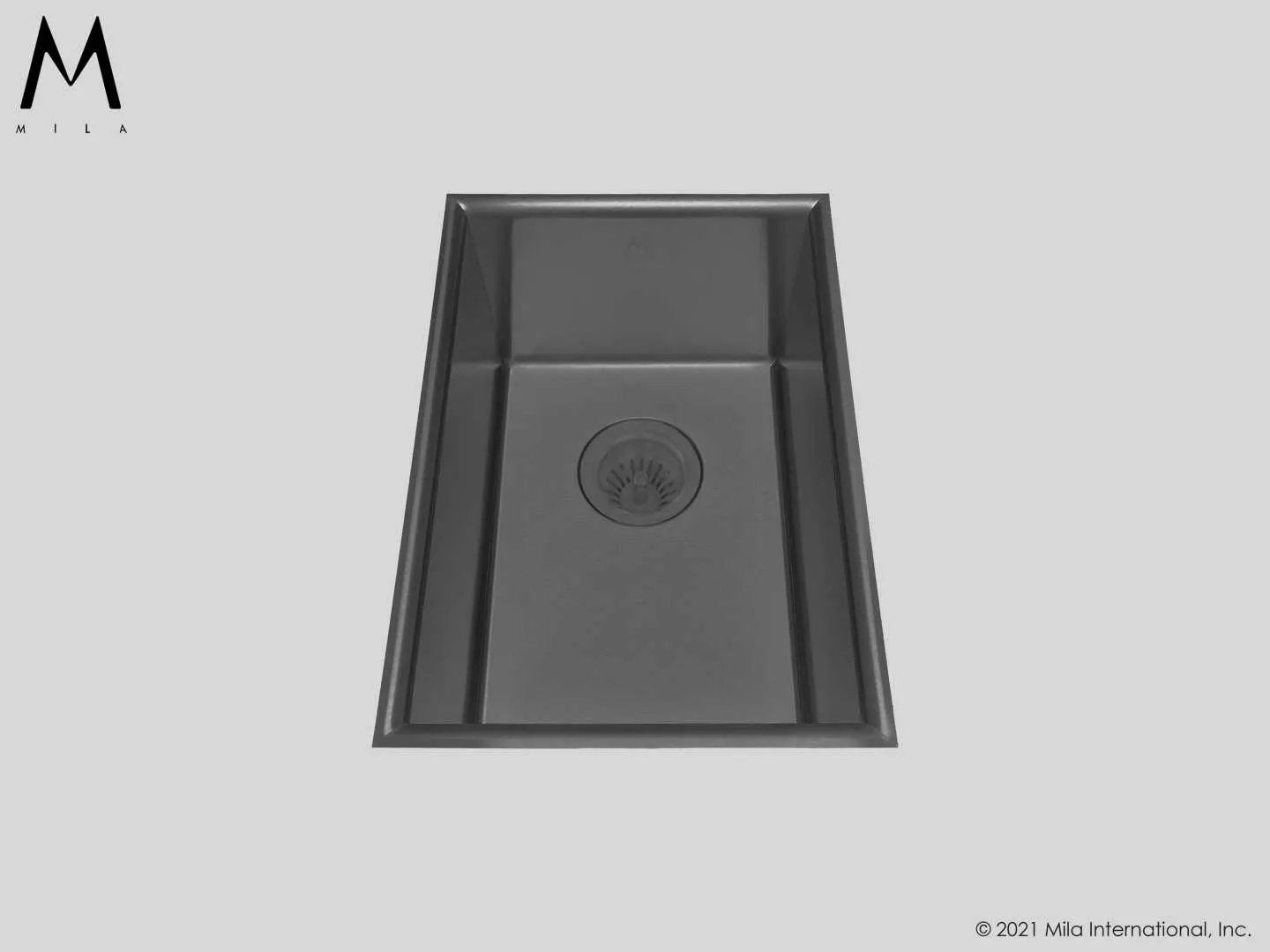 MILA CRESCENT Low Profile Single Bowl Flush-Mount 12 x 17.5 Kitchen Sink by Mila International