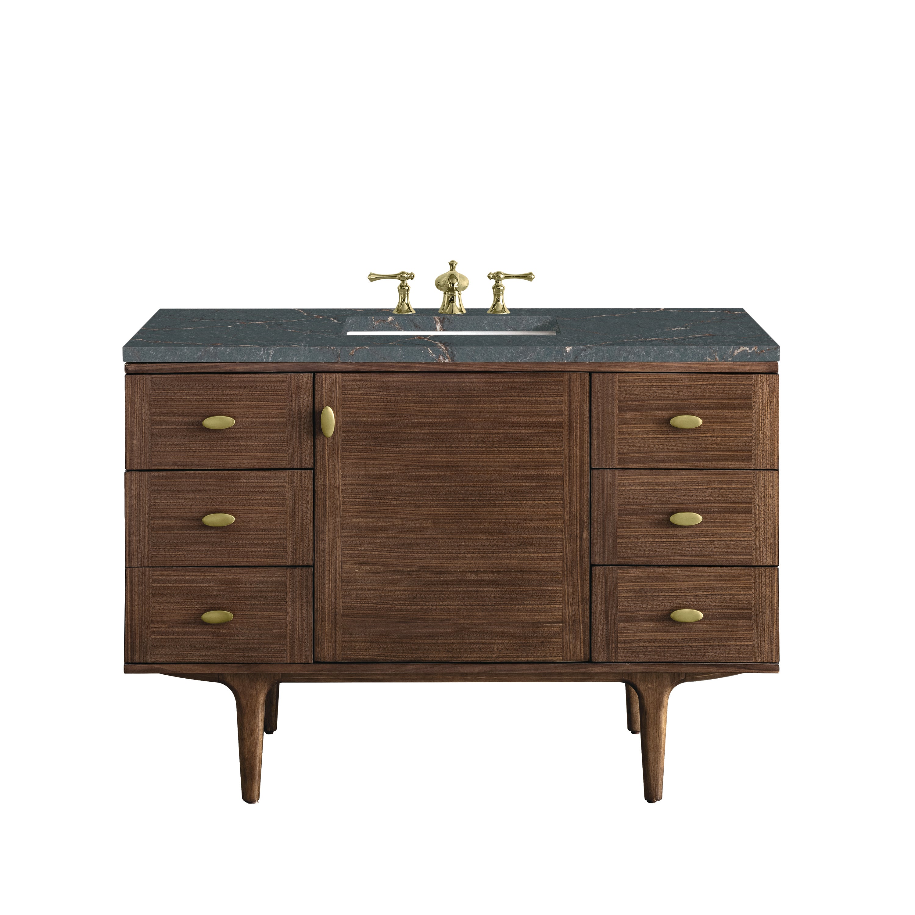 James Martin Vanities Amberly 48" Single Vanity - Mid-Century Walnut