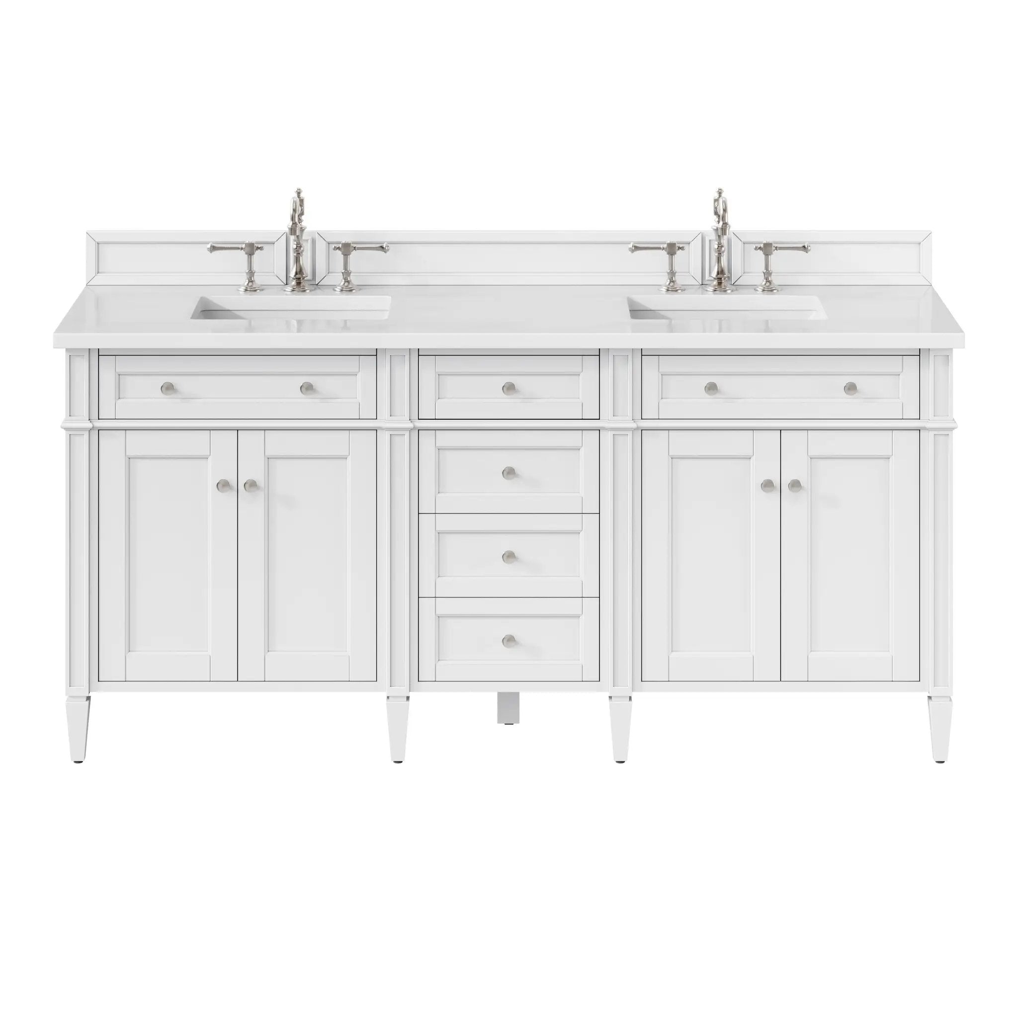 James Martin Brittany 72" Double Vanity Set - Bright White by James Martin Vanities