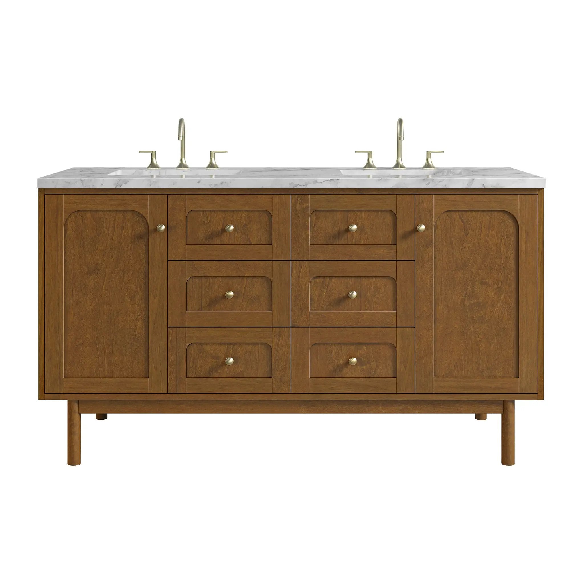 James Martin Laurent 60" Double Vanity Set - Honey Oak by James Martin Vanities