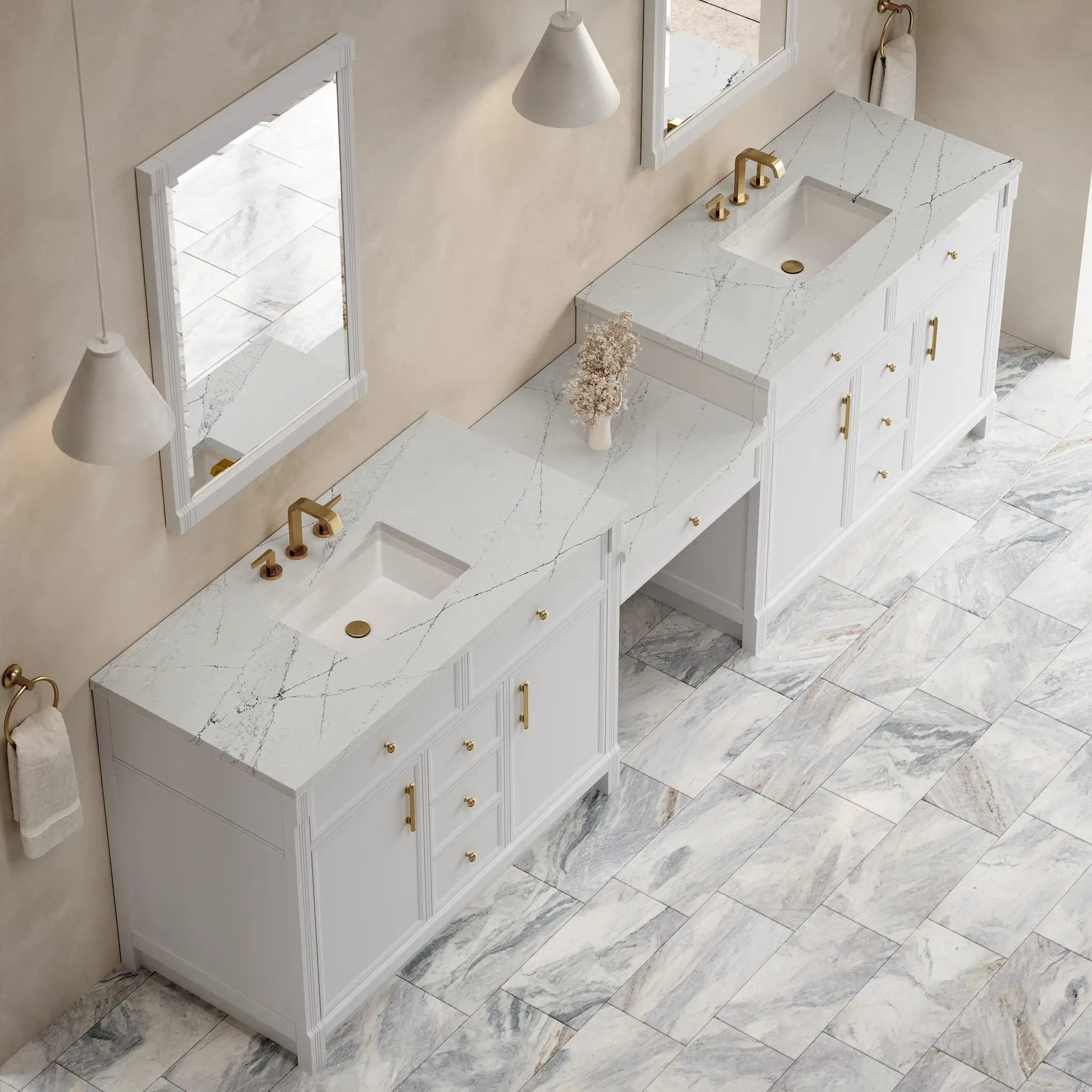 bright white vanity