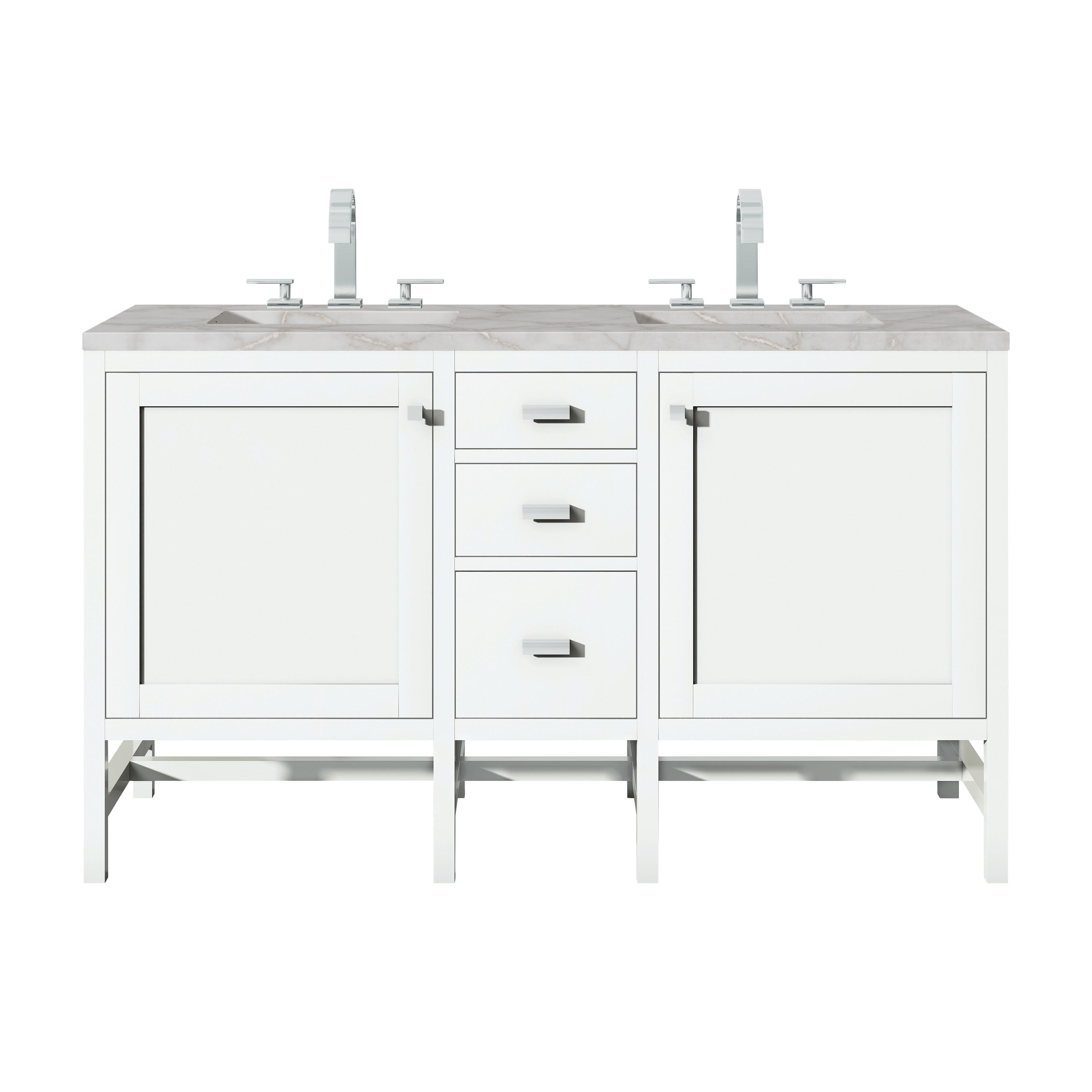 James Martin Vanities Addison 60" Double Vanity - Glossy White