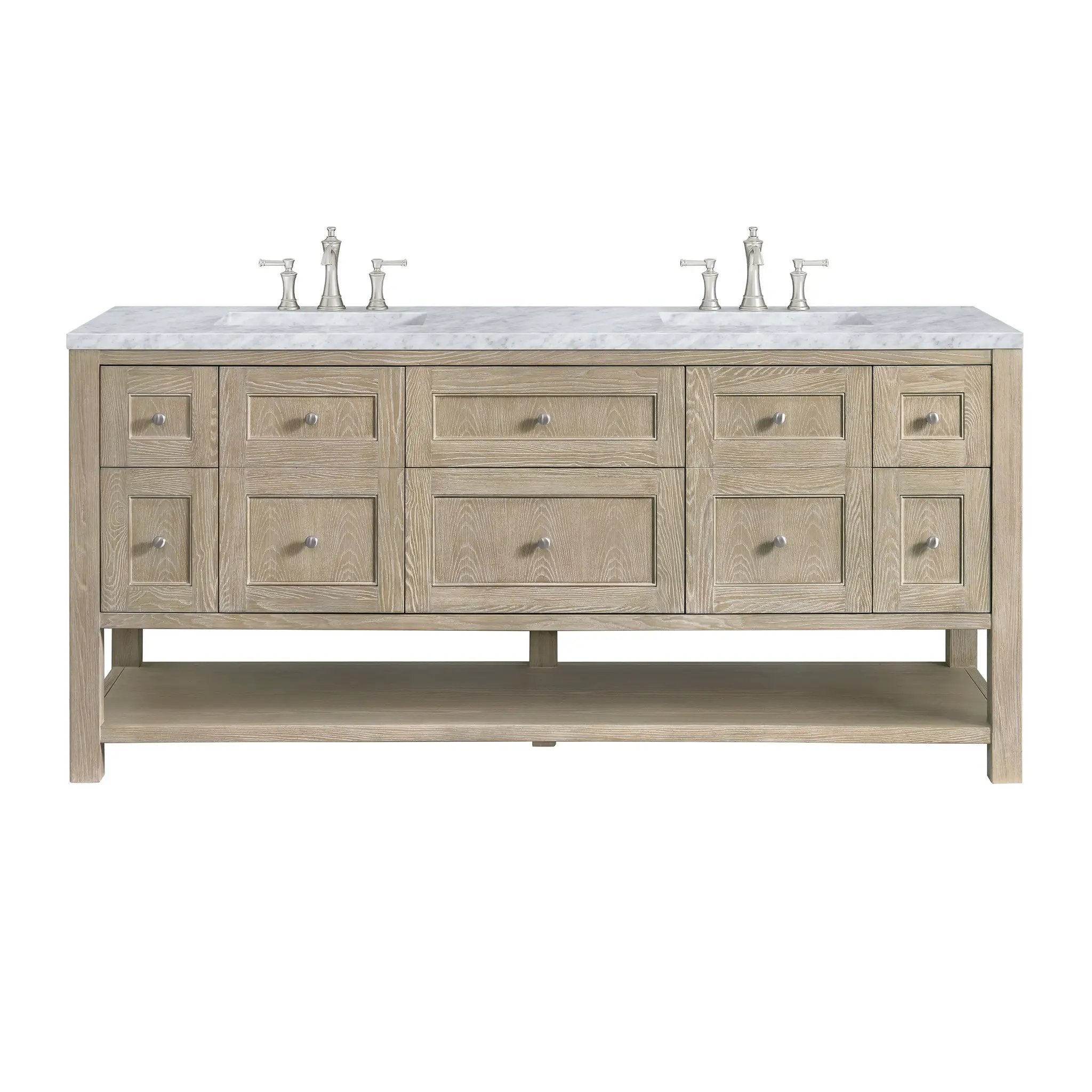 James Martin Breckenridge 72" Double Vanity Set - Whitewashed Oak by James Martin Vanities