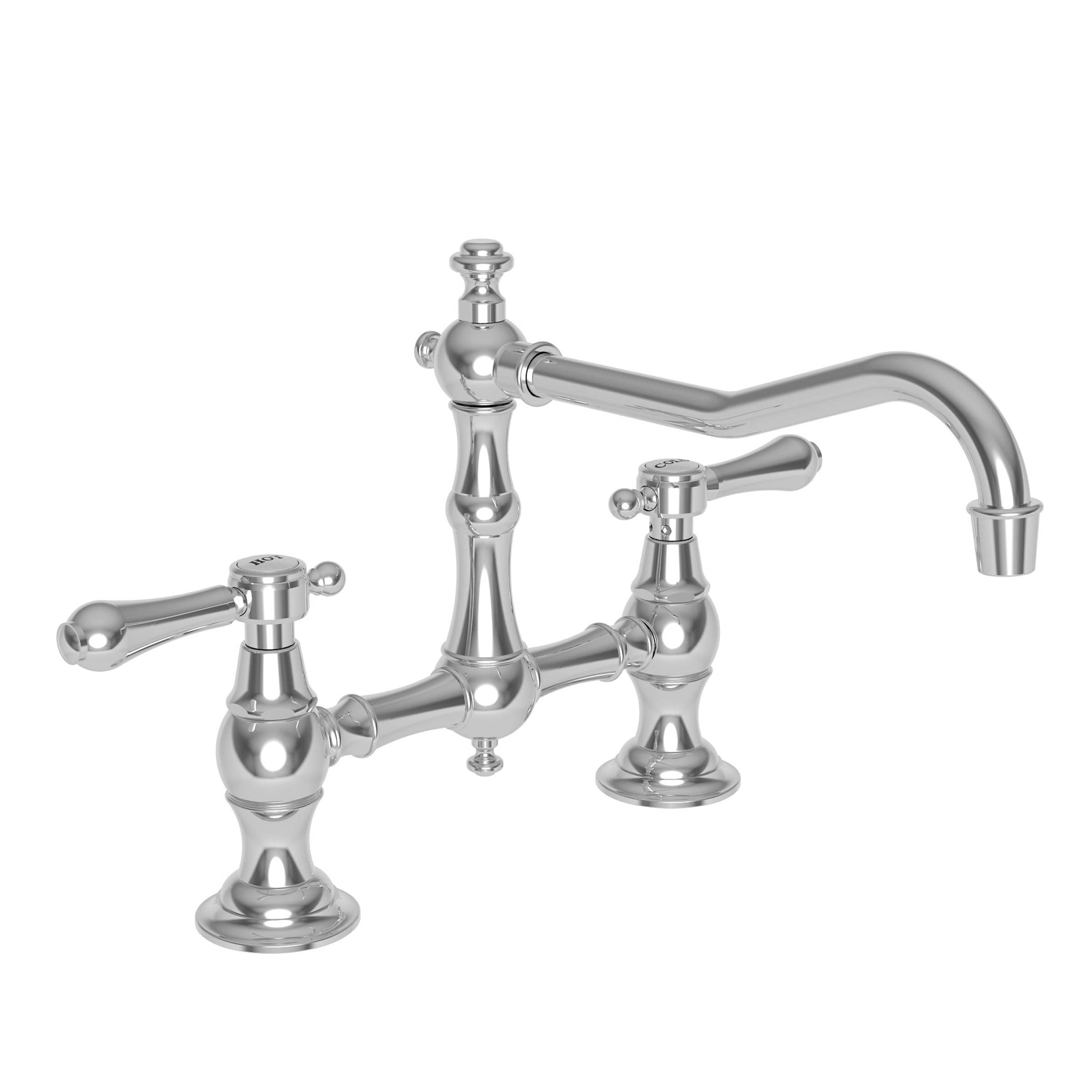 polished chrome bridge faucet