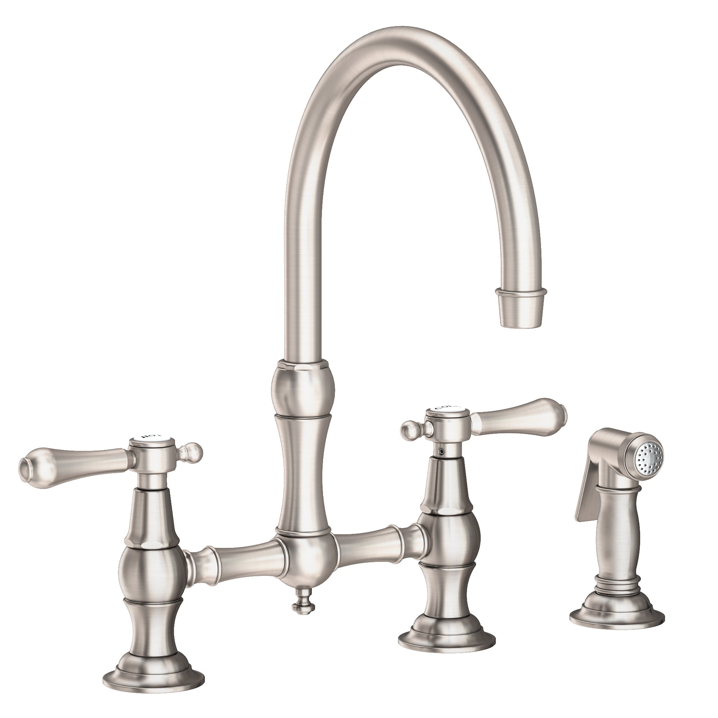 Newport Brass Chesterfield Kitchen Bridge Faucet with Side Spray