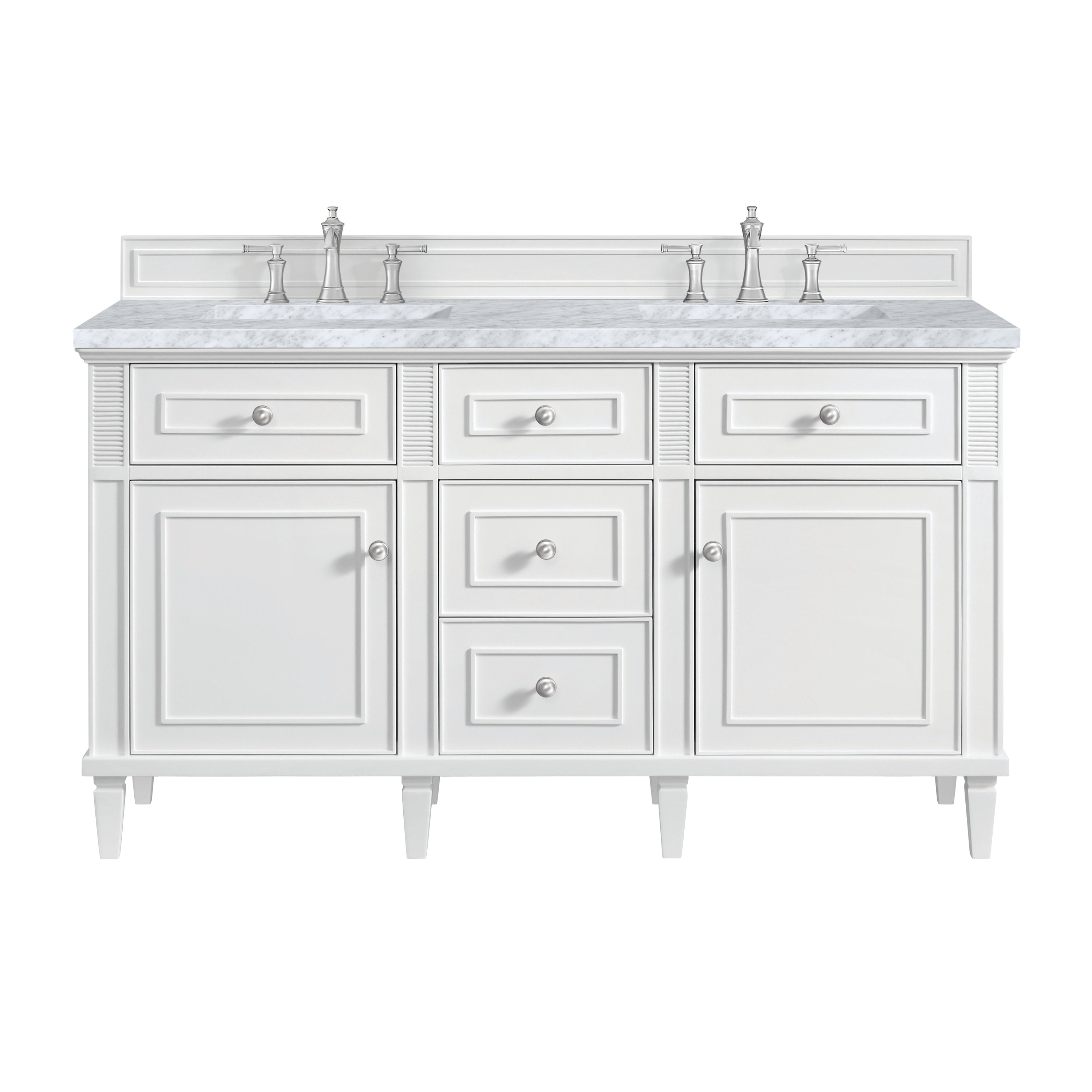 James Martin Vanities Lorelai 60" Double Vanity - Bright White