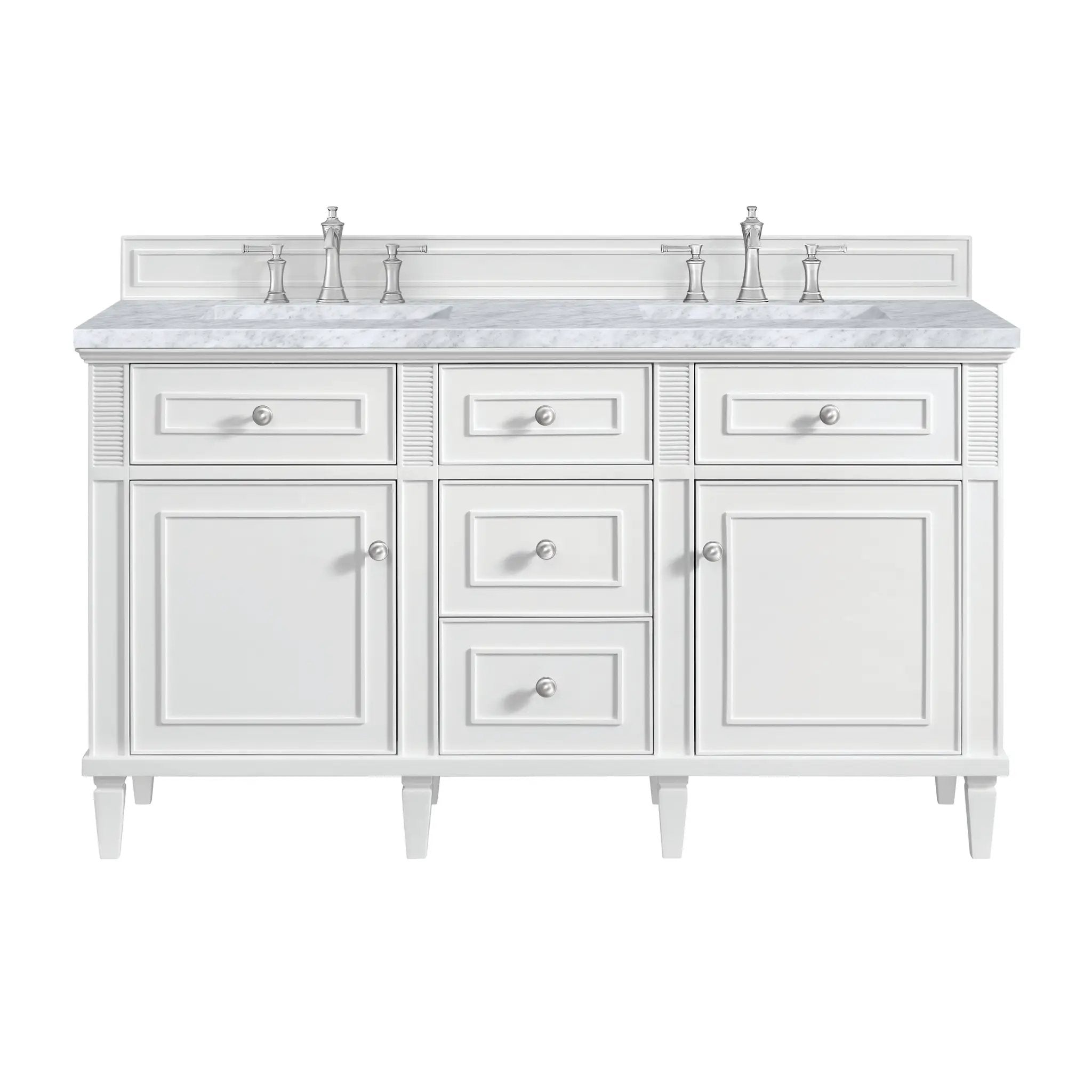 James Martin Lorelai 60" Double Vanity Set - Bright White by James Martin Vanities
