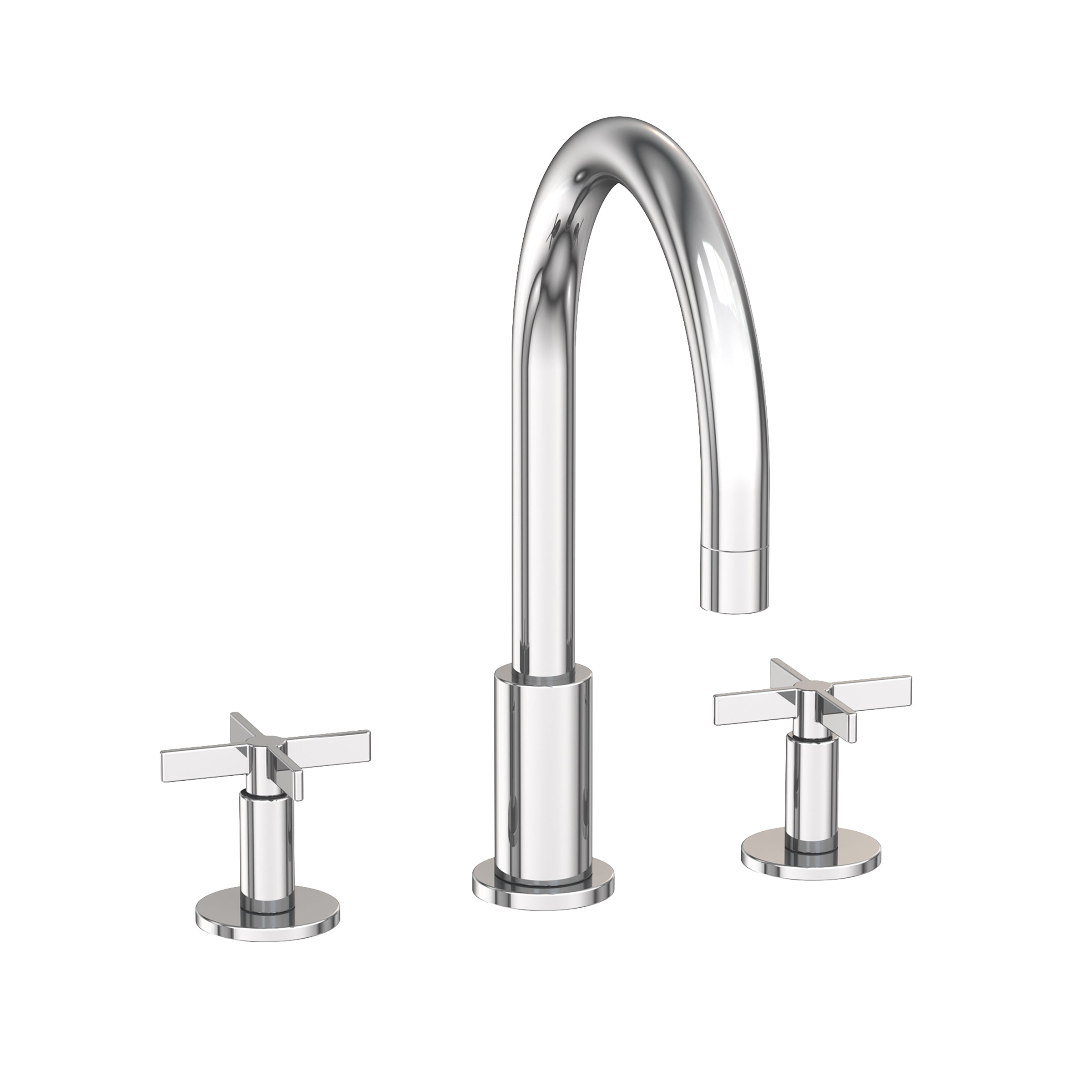 polished chrome lavatory faucet