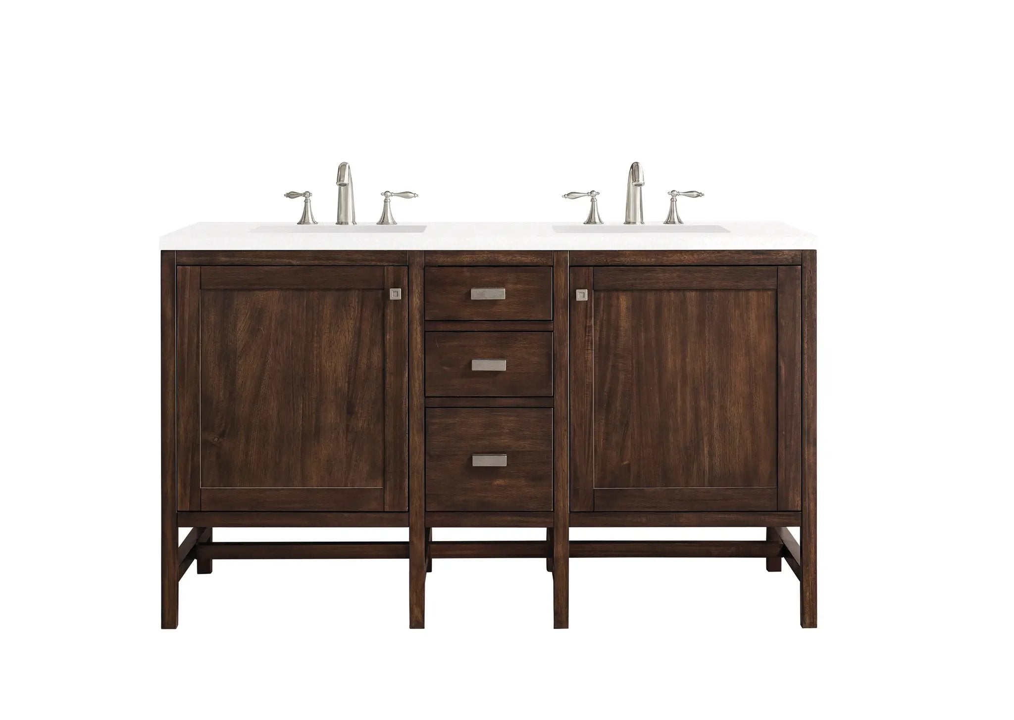 James Martin Addison 60" Double Vanity Set - Mid-Century Acacia by James Martin Vanities