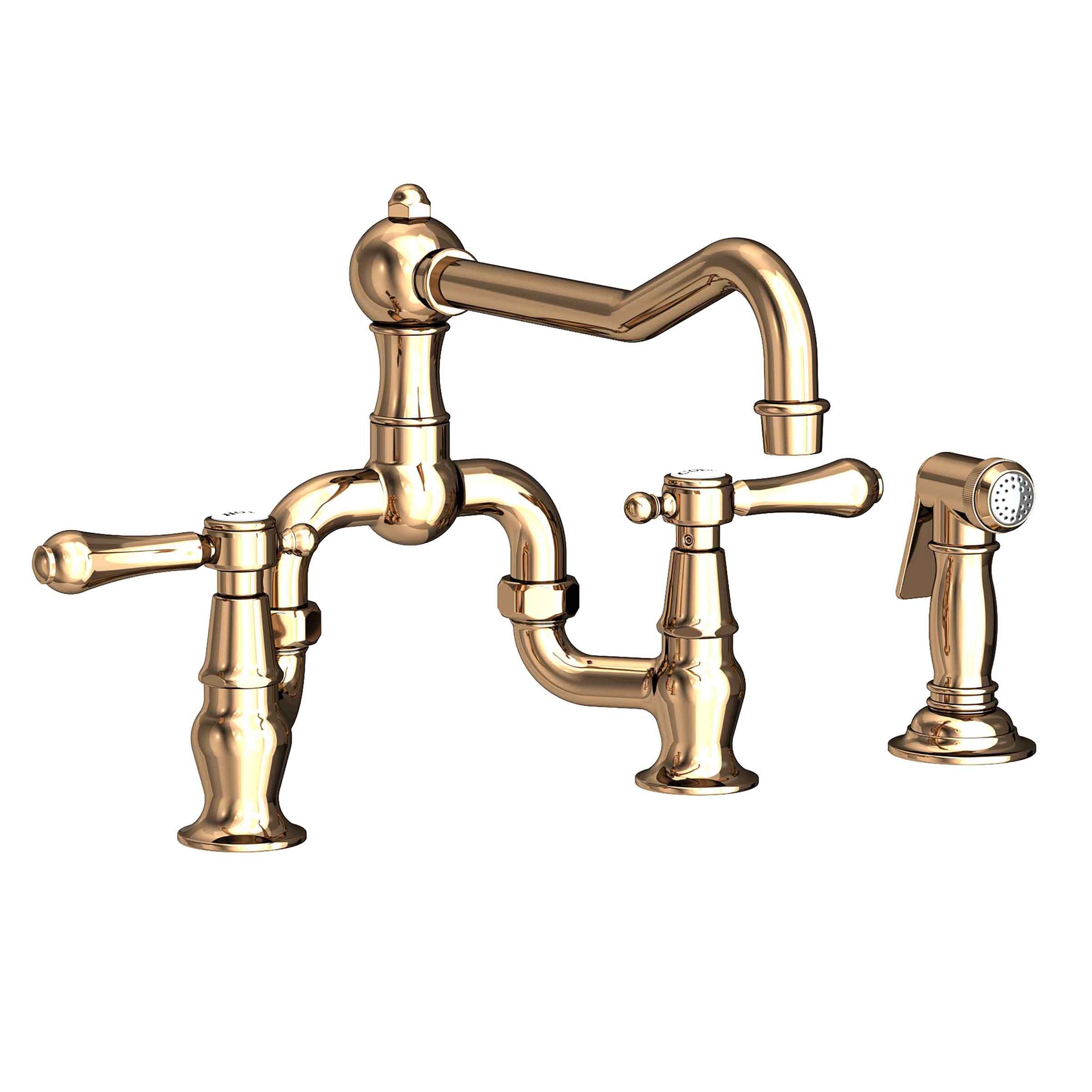 Newport Brass Chesterfield Kitchen Bridge Faucet with Side Spray