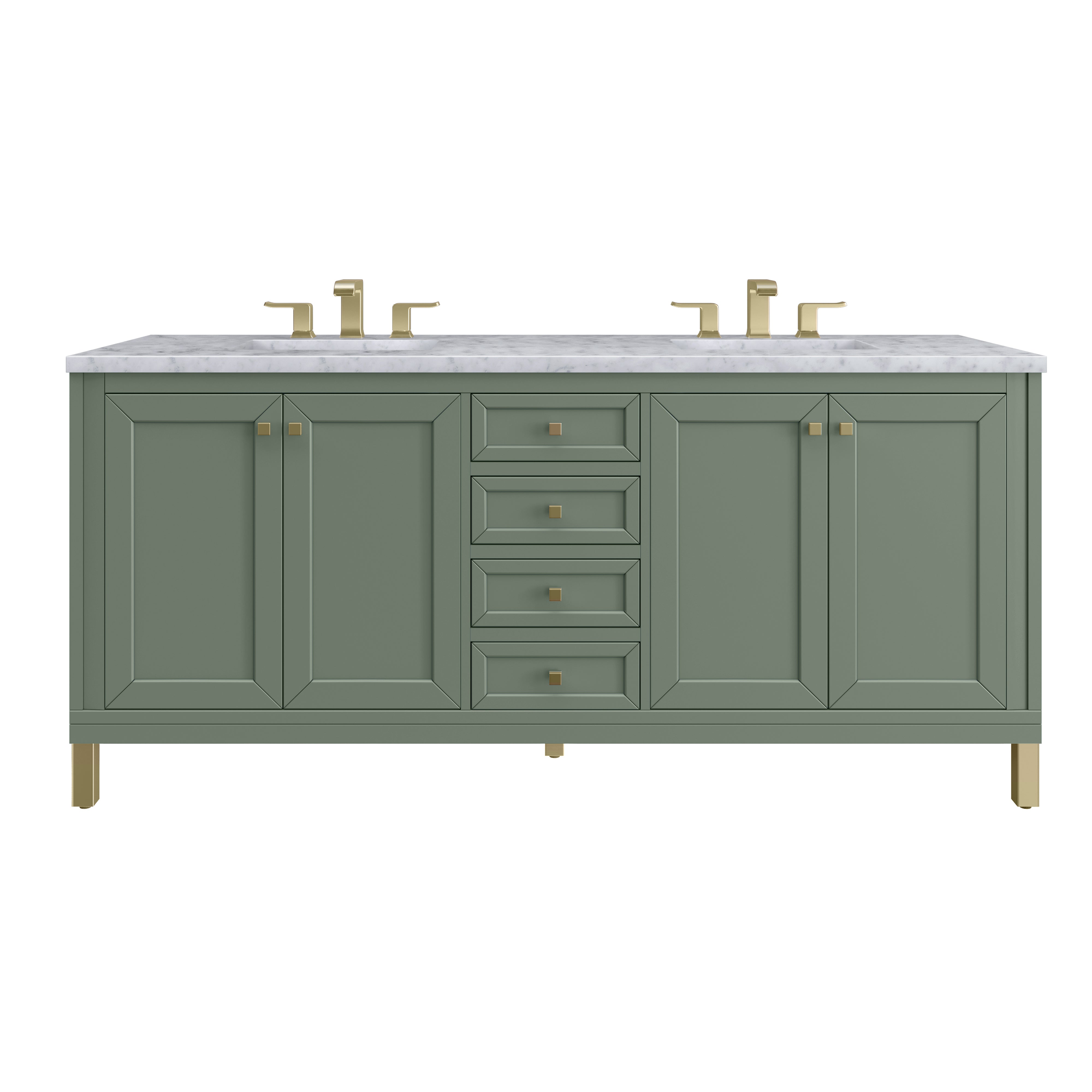 James Martin Vanities Chicago 72" Double Vanity - Smokey Celadon