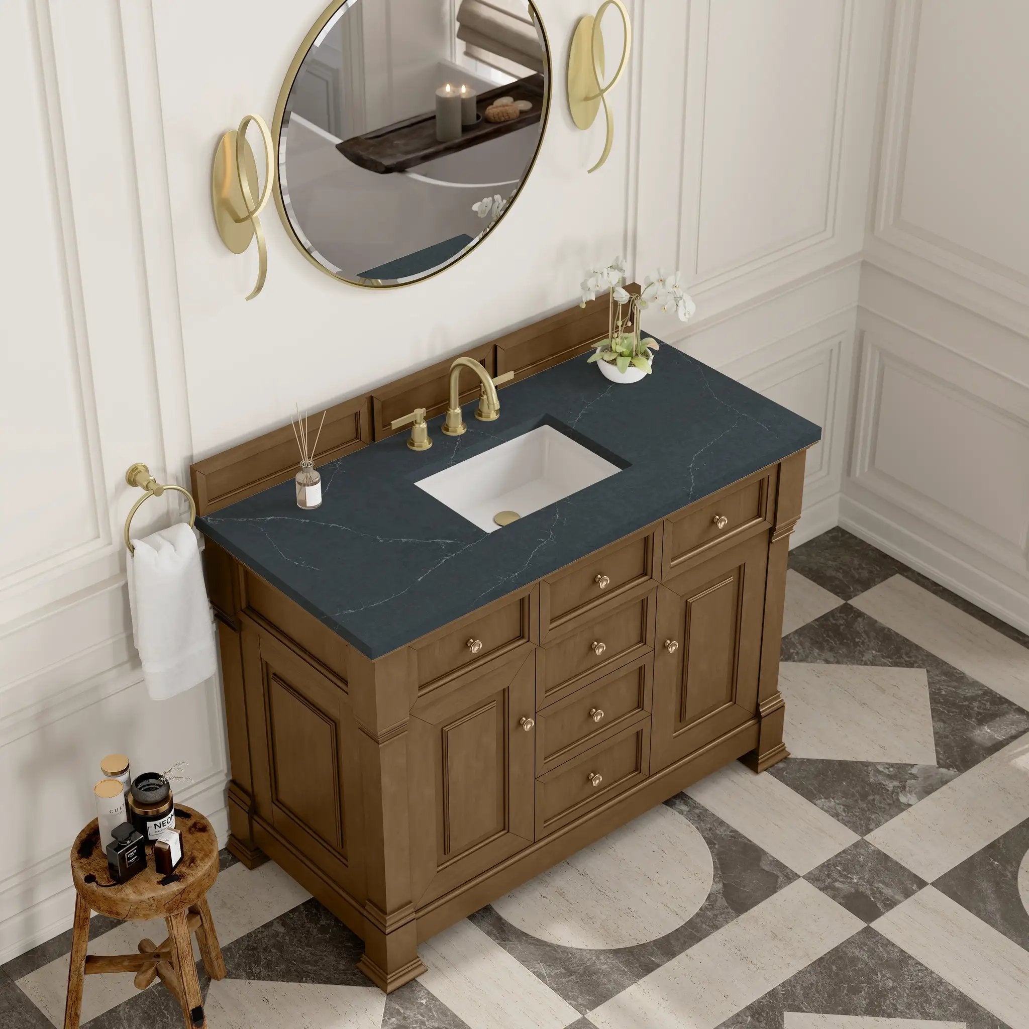 honey oak vanity
