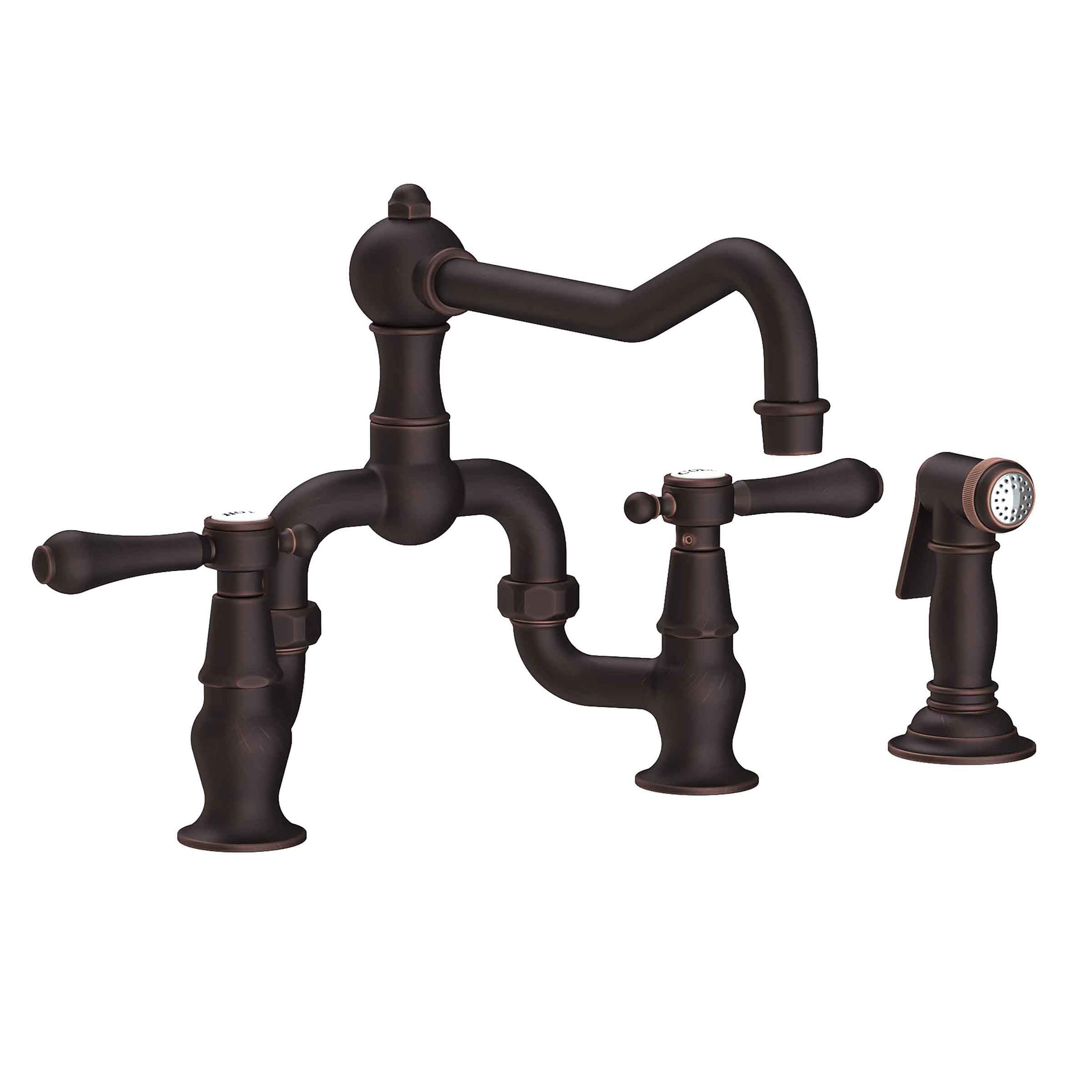 Newport Brass Chesterfield Kitchen Bridge Faucet with Side Spray