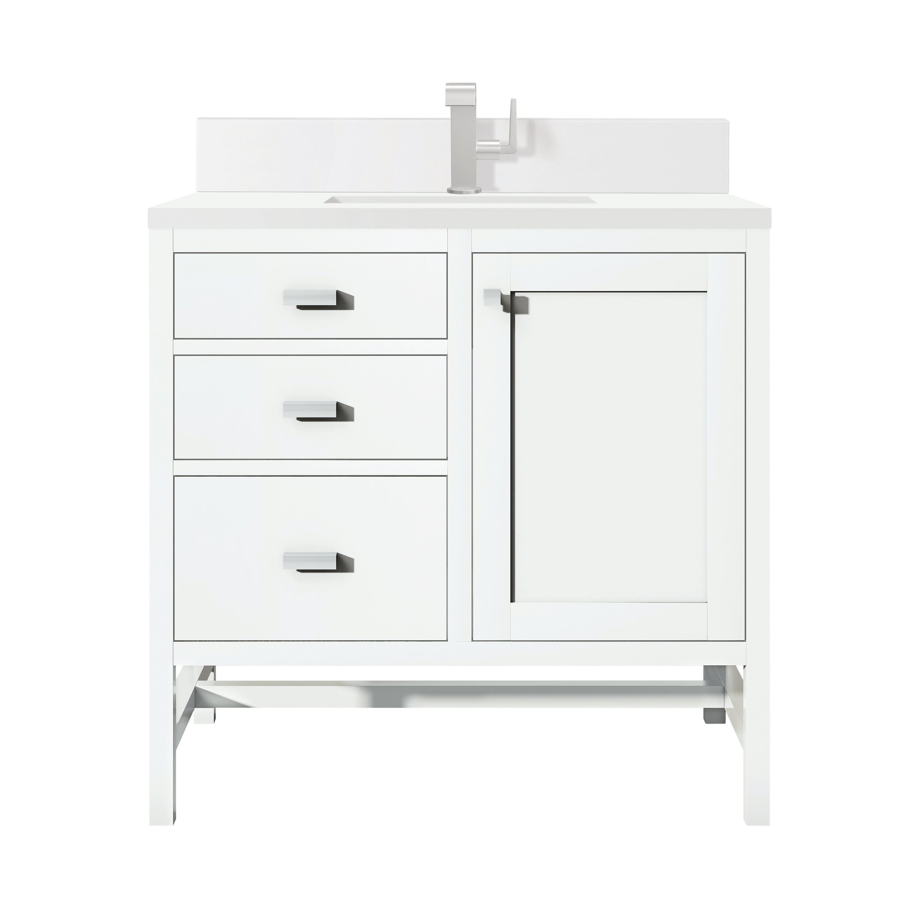 James Martin Vanities Addison 36" Single Vanity - Glossy White