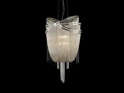 polish nickel hanging chandelier