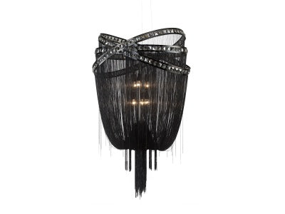 black chrome hanging chandelier