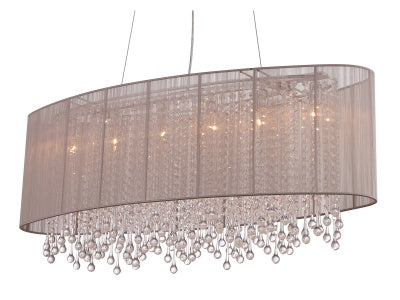 taupe hanging chandelier