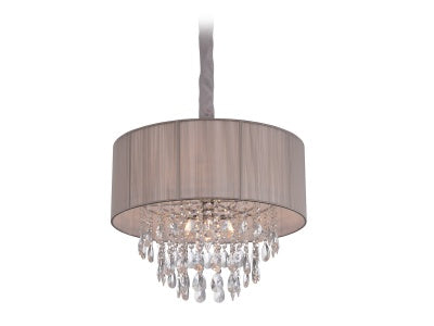 taupe hanging chandelier