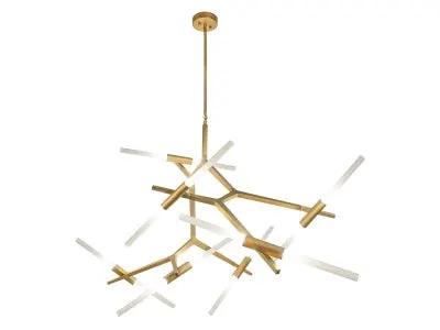 brushed brass hanging chandelier