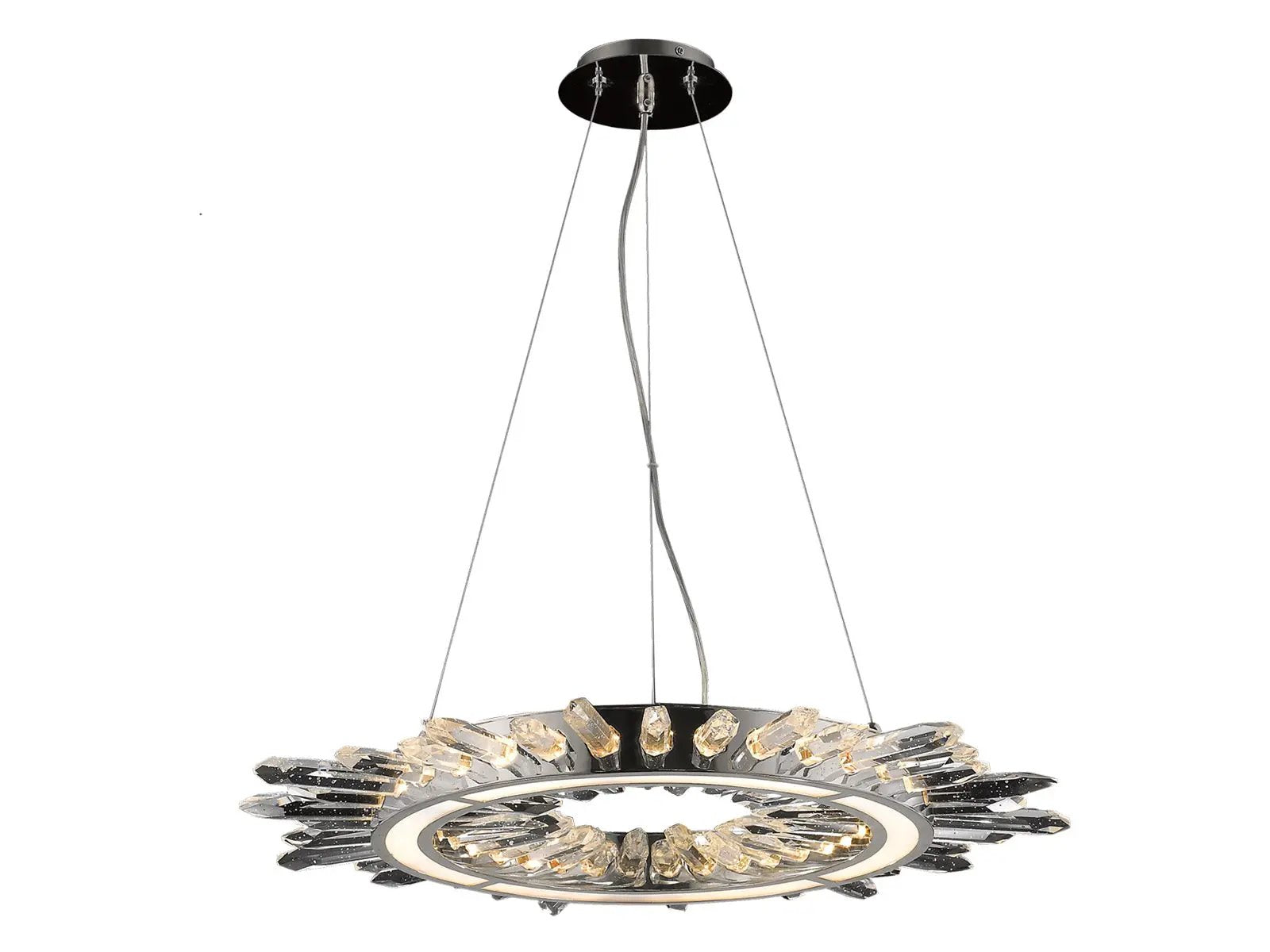 polished nickel hanging chandelier