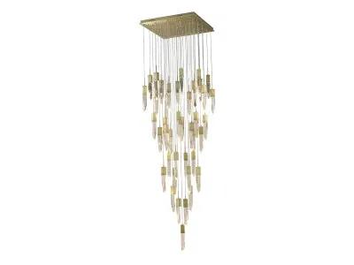 brushed brass flushmount pendant