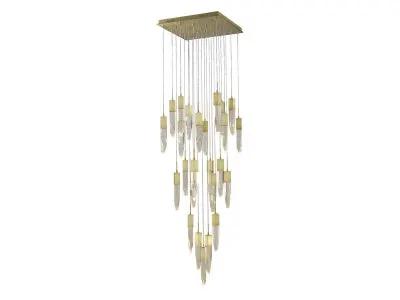 brushed brass flushmount pendant