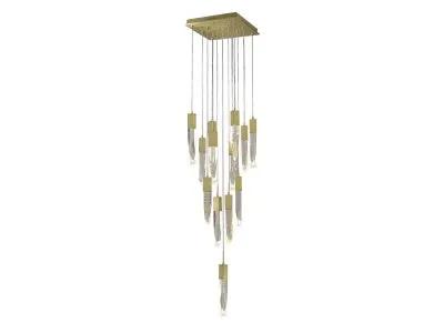 brushed brass flushmount pendant