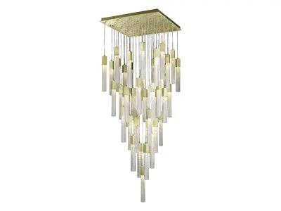 brushed brass flushmount pendant