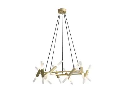 brushed brass hanging chandelier