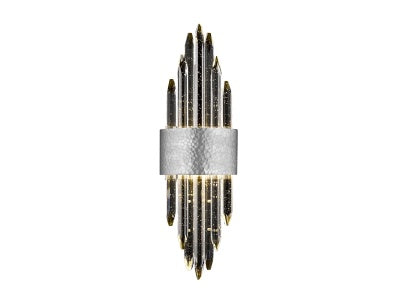 hammered polished nickel wall sconce