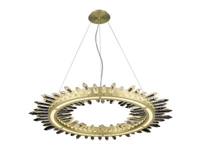 brushed brass hanging chandelier