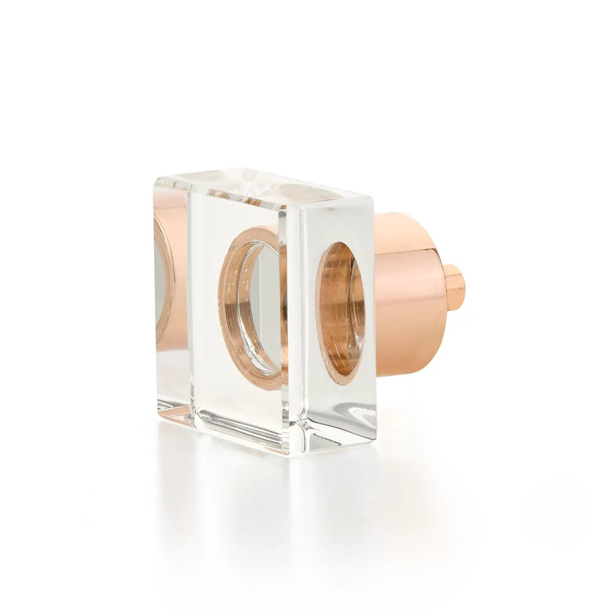 polished rose gold cabinet knob