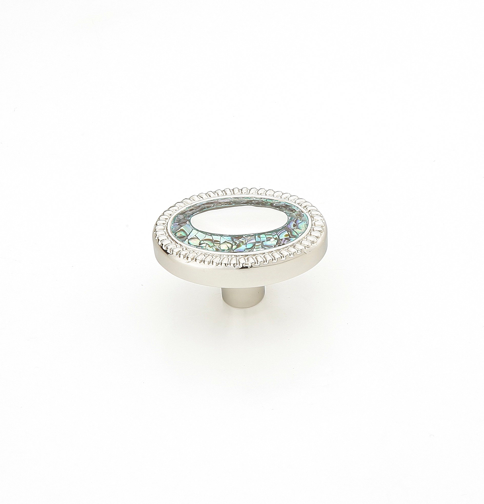 polished nickel cabinet knob