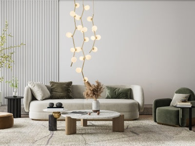 white flushmount pendant