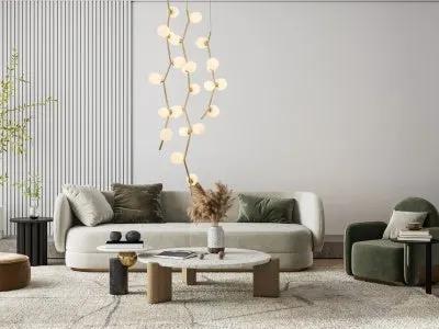 white flushmount pendant