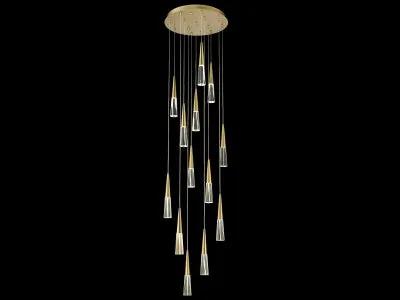 brushed brass flushmount pendant