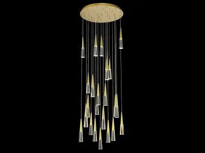 brushed brass flushmount pendant