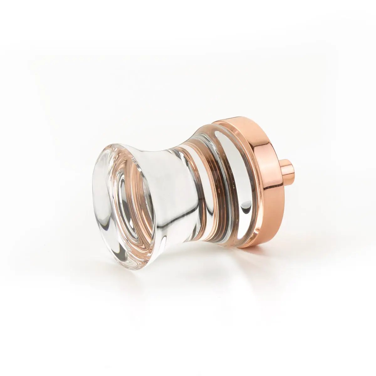 polished rose gold cabinet knob