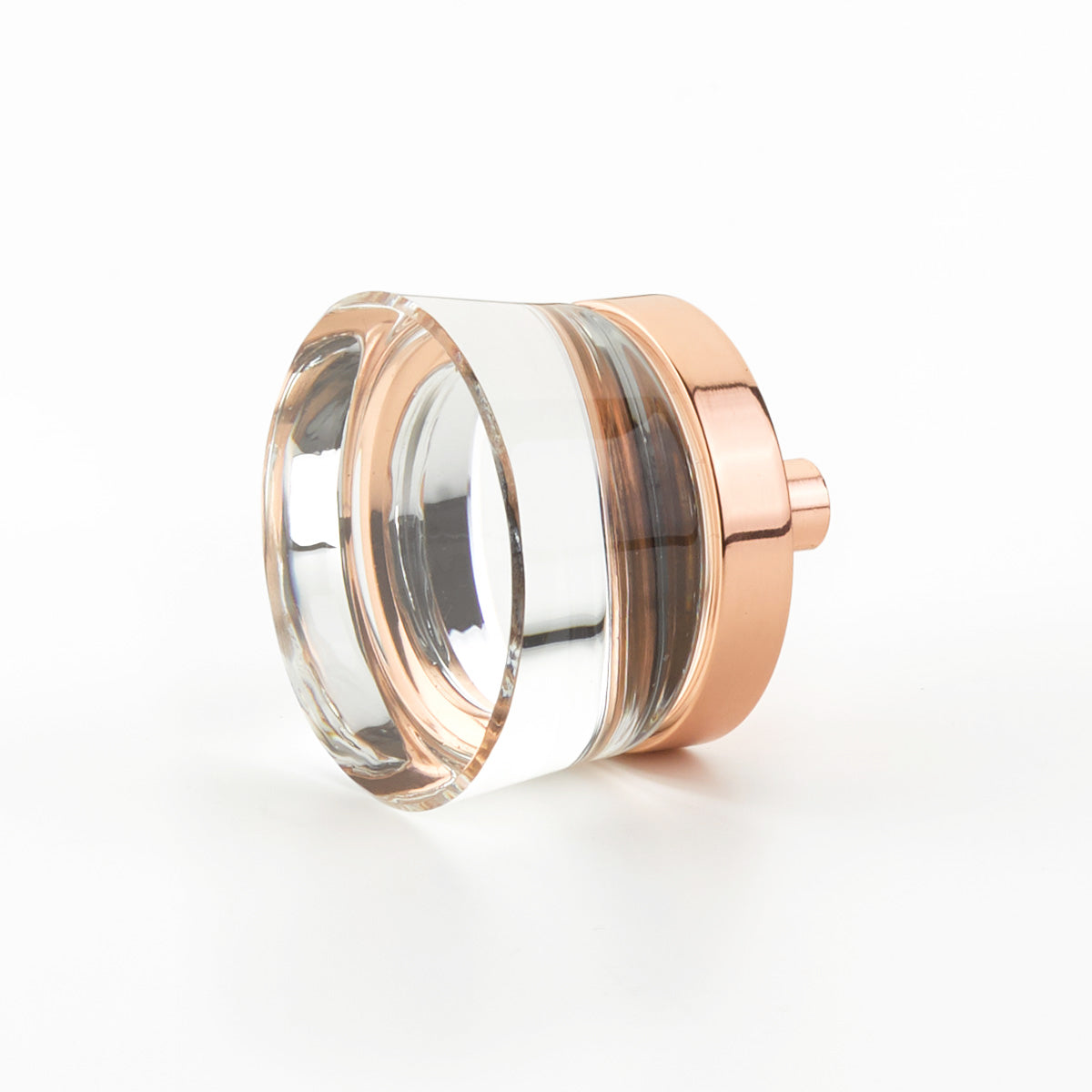 polished rose gold cabinet knob
