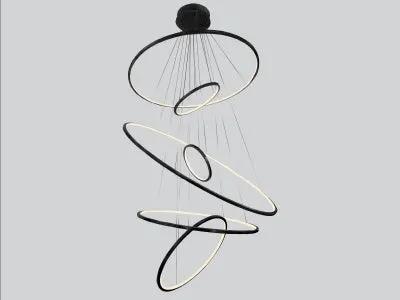 polished black hanging chandelier