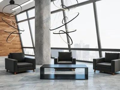 polished black hanging chandelier