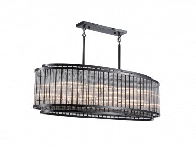 polished gunmetal hanging chandelier