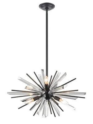 black hanging chandelier