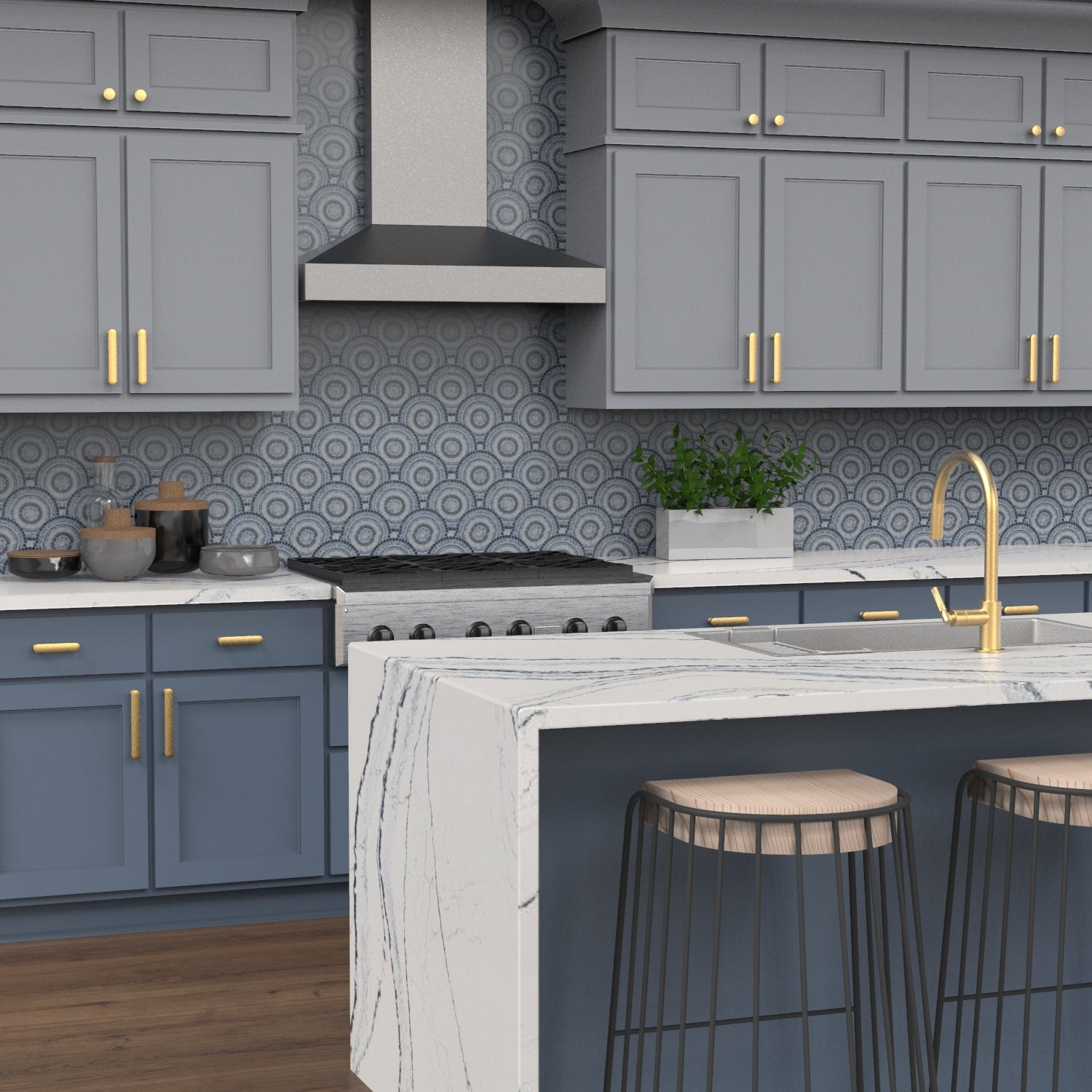 brushed golden brass knob