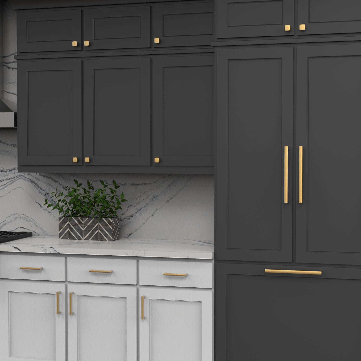 brushed golden brass pull