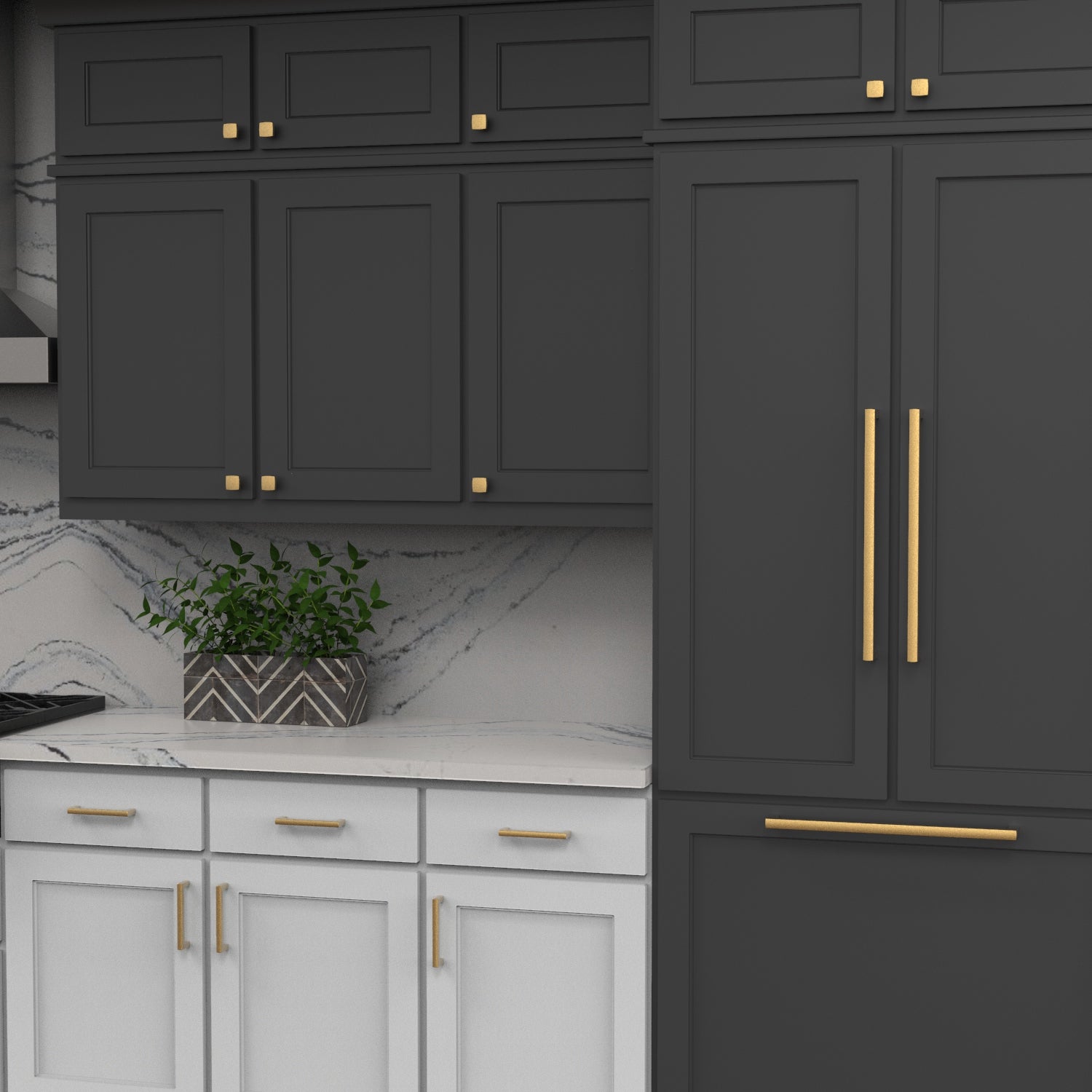 brushed golden brass pull