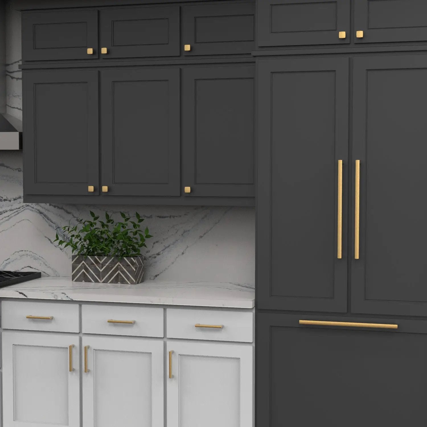 brushed golden brass pull